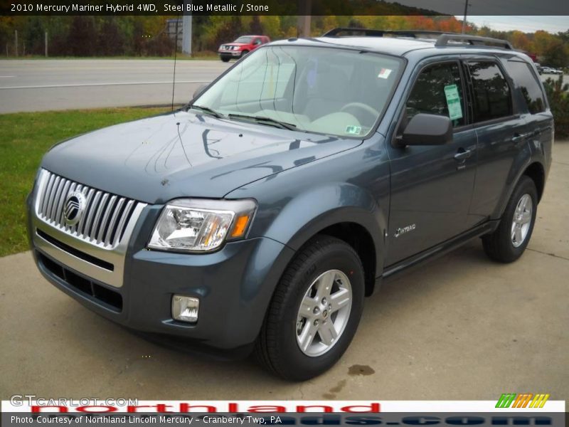Steel Blue Metallic / Stone 2010 Mercury Mariner Hybrid 4WD