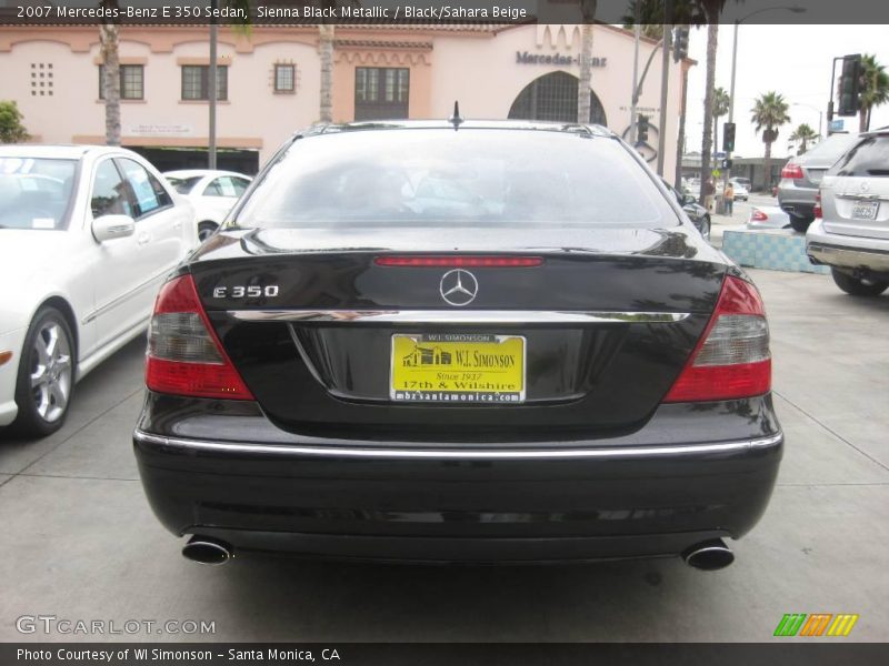 Sienna Black Metallic / Black/Sahara Beige 2007 Mercedes-Benz E 350 Sedan
