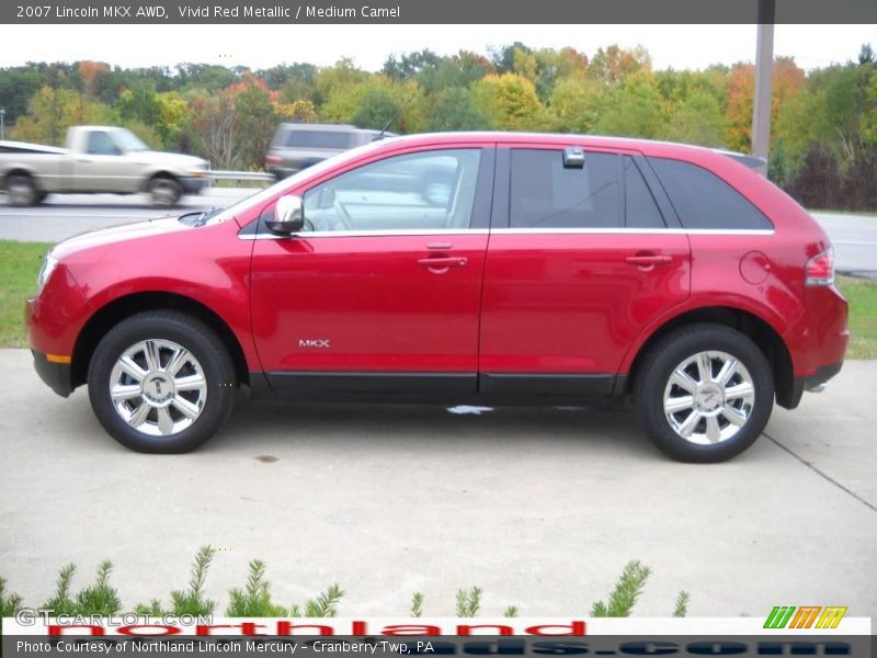 Vivid Red Metallic / Medium Camel 2007 Lincoln MKX AWD