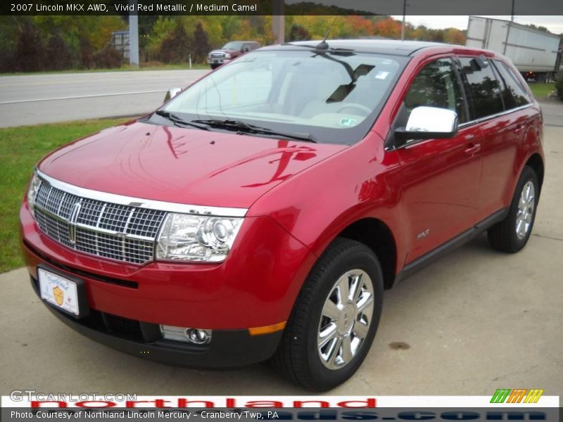 Vivid Red Metallic / Medium Camel 2007 Lincoln MKX AWD