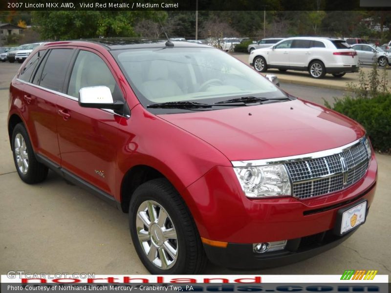 Vivid Red Metallic / Medium Camel 2007 Lincoln MKX AWD