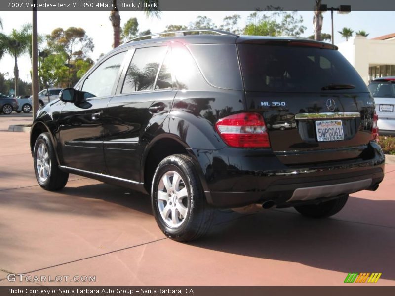 Black / Black 2007 Mercedes-Benz ML 350 4Matic
