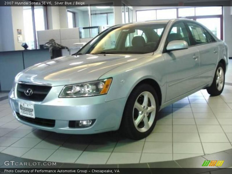 Silver Blue / Beige 2007 Hyundai Sonata SE V6