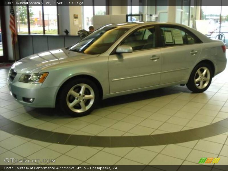 Silver Blue / Beige 2007 Hyundai Sonata SE V6