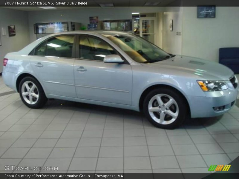 Silver Blue / Beige 2007 Hyundai Sonata SE V6