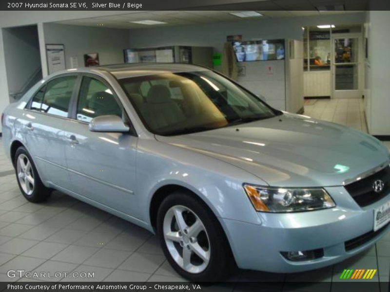 Silver Blue / Beige 2007 Hyundai Sonata SE V6
