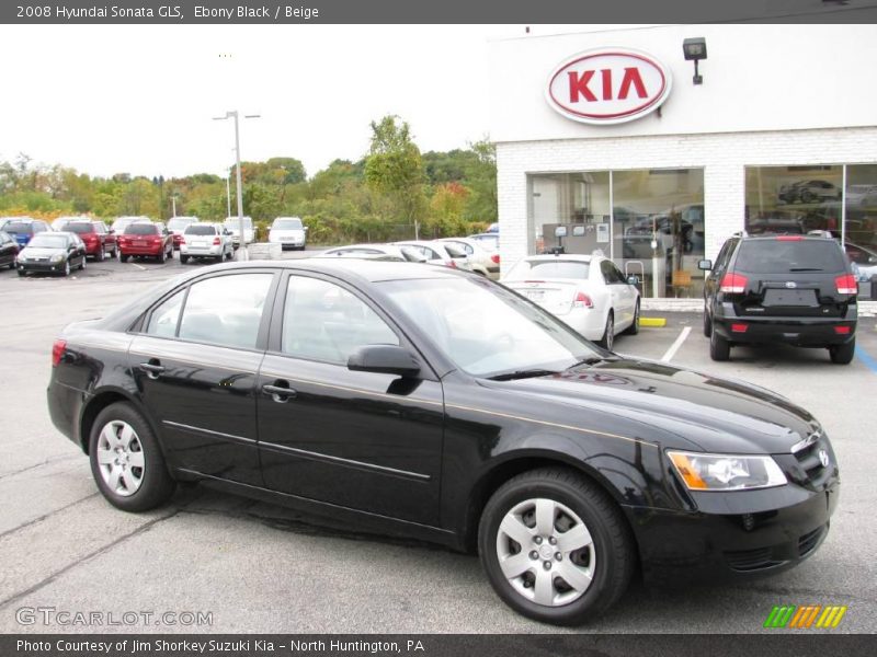 Ebony Black / Beige 2008 Hyundai Sonata GLS