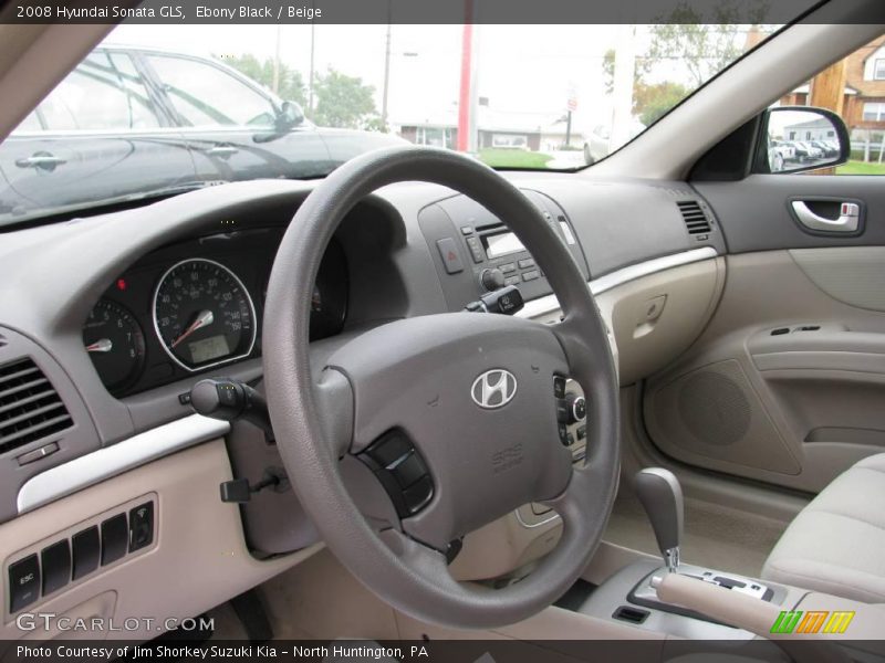 Ebony Black / Beige 2008 Hyundai Sonata GLS