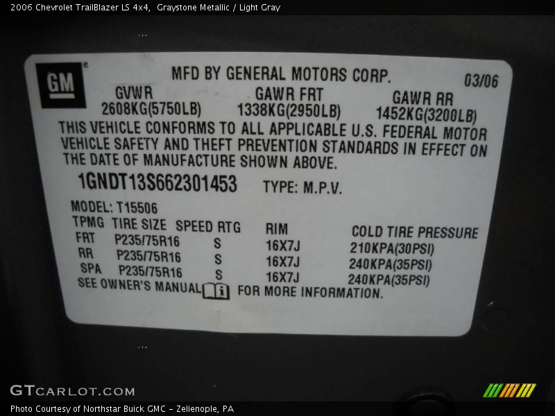 Graystone Metallic / Light Gray 2006 Chevrolet TrailBlazer LS 4x4