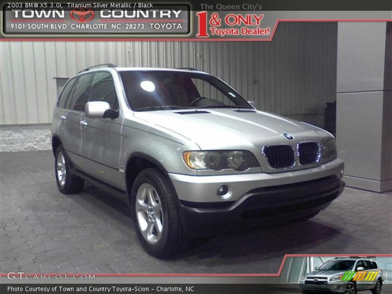 Titanium Silver Metallic / Black 2003 BMW X5 3.0i