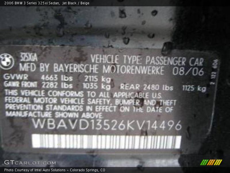 Jet Black / Beige 2006 BMW 3 Series 325xi Sedan