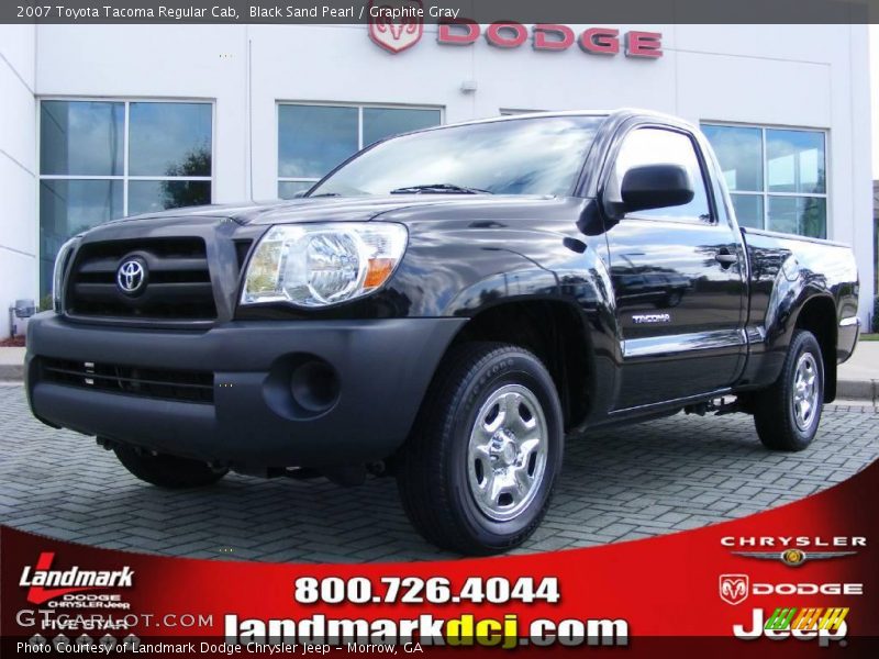 Black Sand Pearl / Graphite Gray 2007 Toyota Tacoma Regular Cab