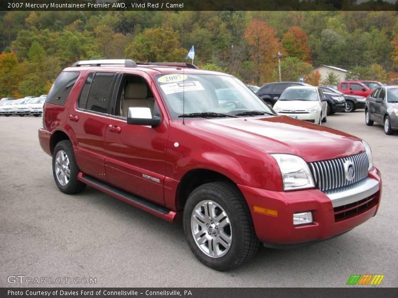 Vivid Red / Camel 2007 Mercury Mountaineer Premier AWD