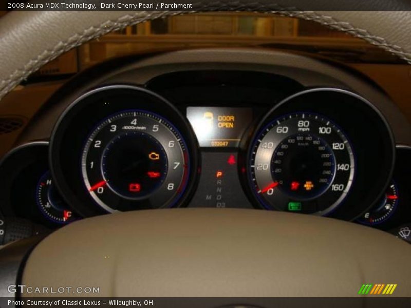 Dark Cherry Pearl / Parchment 2008 Acura MDX Technology