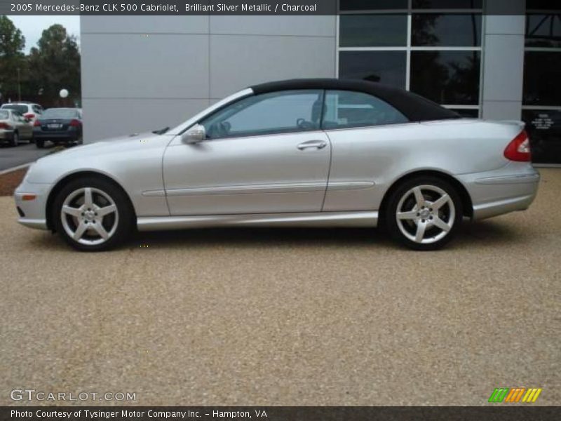 Brilliant Silver Metallic / Charcoal 2005 Mercedes-Benz CLK 500 Cabriolet