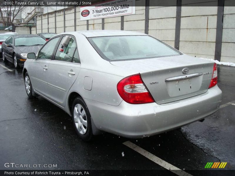 Lunar Mist Metallic / Stone 2002 Toyota Camry LE