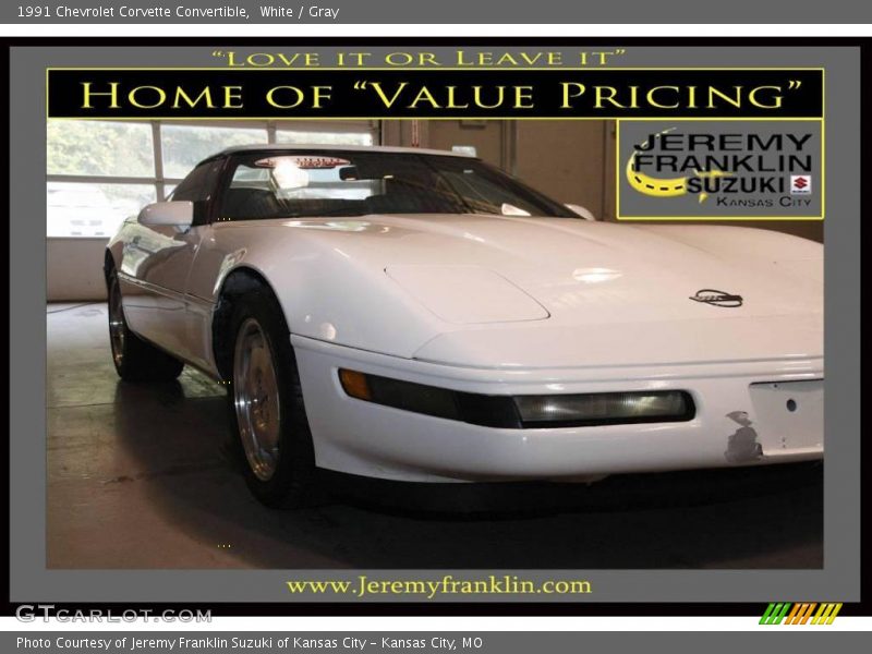 White / Gray 1991 Chevrolet Corvette Convertible