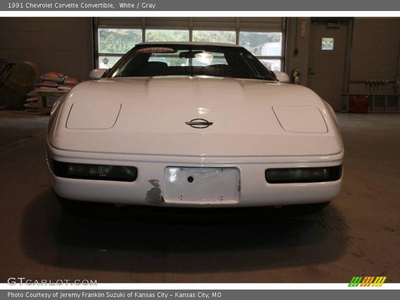 White / Gray 1991 Chevrolet Corvette Convertible