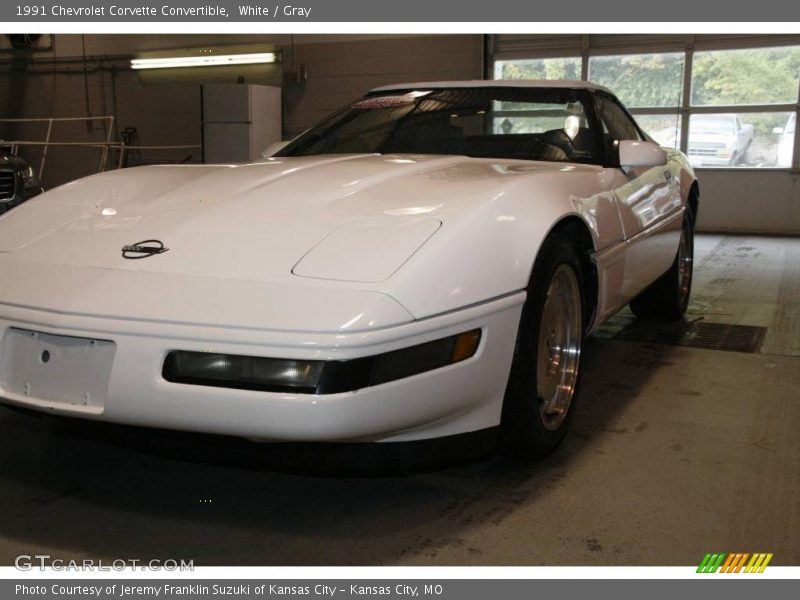 White / Gray 1991 Chevrolet Corvette Convertible
