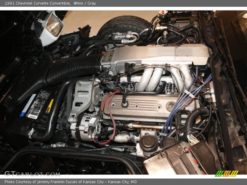 White / Gray 1991 Chevrolet Corvette Convertible