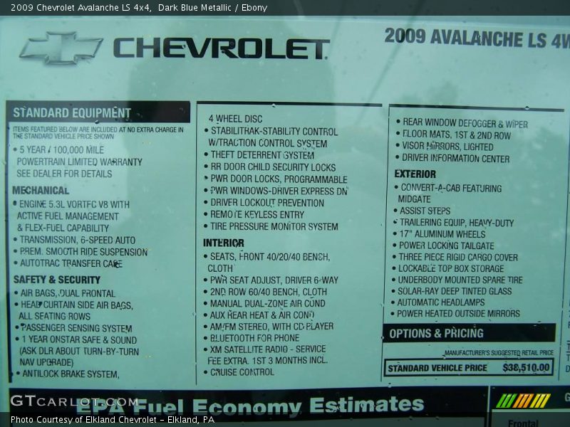 Dark Blue Metallic / Ebony 2009 Chevrolet Avalanche LS 4x4