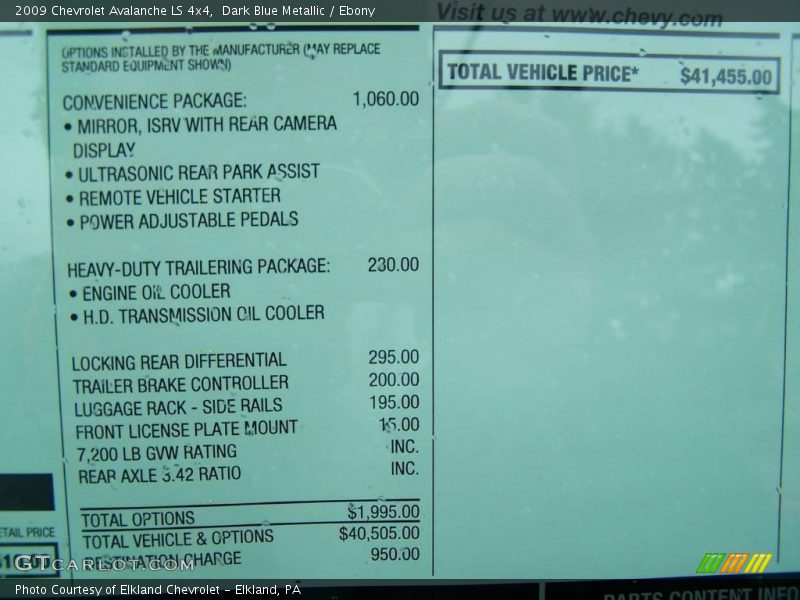 Dark Blue Metallic / Ebony 2009 Chevrolet Avalanche LS 4x4