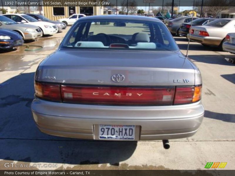 Almond Beige Pearl / Gray 1992 Toyota Camry LE V6 Sedan
