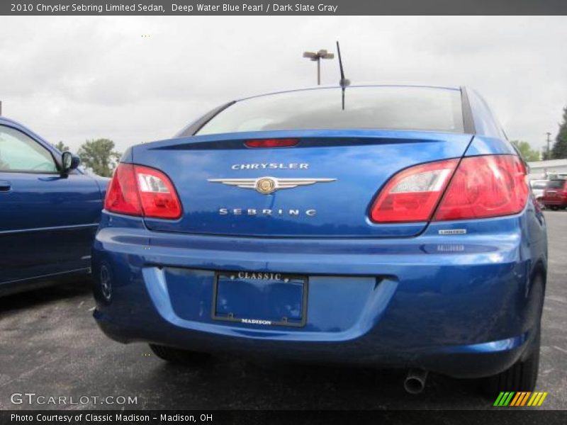 Deep Water Blue Pearl / Dark Slate Gray 2010 Chrysler Sebring Limited Sedan