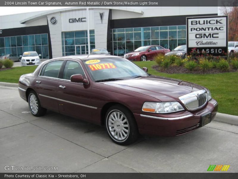 Autumn Red Metallic / Dark Stone/Medium Light Stone 2004 Lincoln Town Car Signature