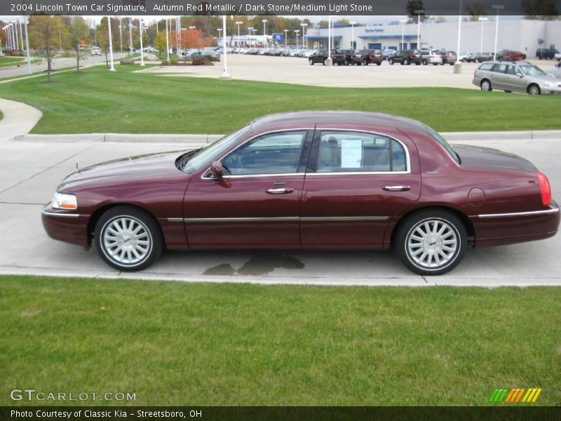 Autumn Red Metallic / Dark Stone/Medium Light Stone 2004 Lincoln Town Car Signature