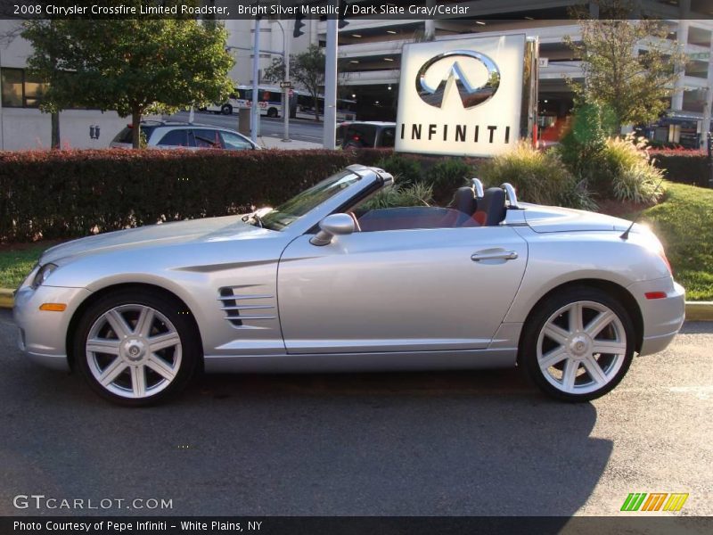 Bright Silver Metallic / Dark Slate Gray/Cedar 2008 Chrysler Crossfire Limited Roadster