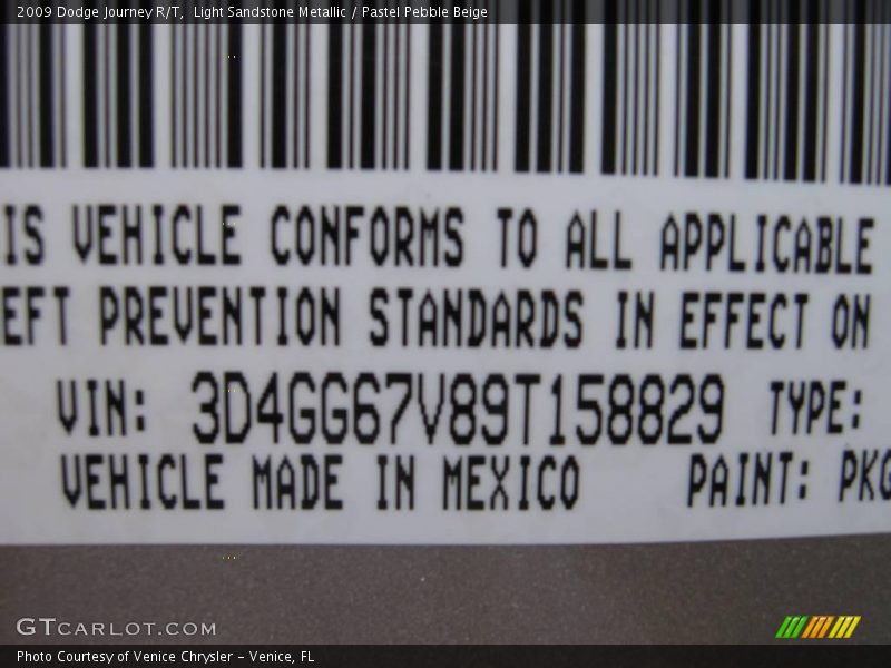 Light Sandstone Metallic / Pastel Pebble Beige 2009 Dodge Journey R/T