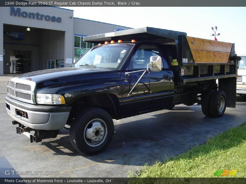 Black / Gray 1996 Dodge Ram 3500 ST Regular Cab Chassis Dump Truck