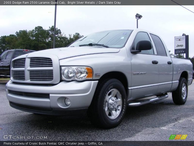 Bright Silver Metallic / Dark Slate Gray 2003 Dodge Ram 2500 Laramie Quad Cab