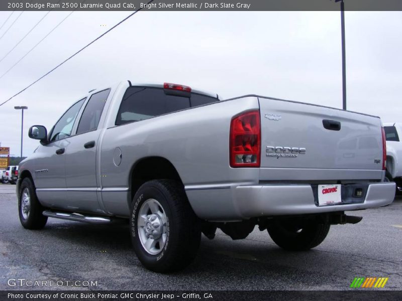 Bright Silver Metallic / Dark Slate Gray 2003 Dodge Ram 2500 Laramie Quad Cab