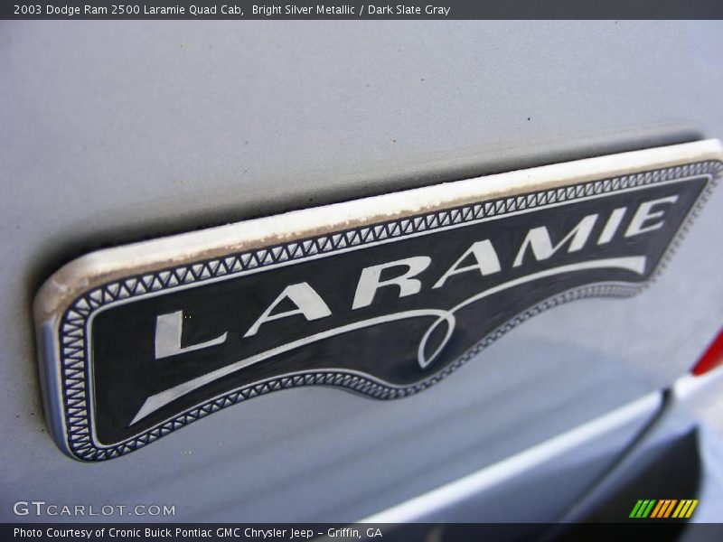 Bright Silver Metallic / Dark Slate Gray 2003 Dodge Ram 2500 Laramie Quad Cab