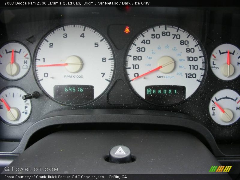 Bright Silver Metallic / Dark Slate Gray 2003 Dodge Ram 2500 Laramie Quad Cab