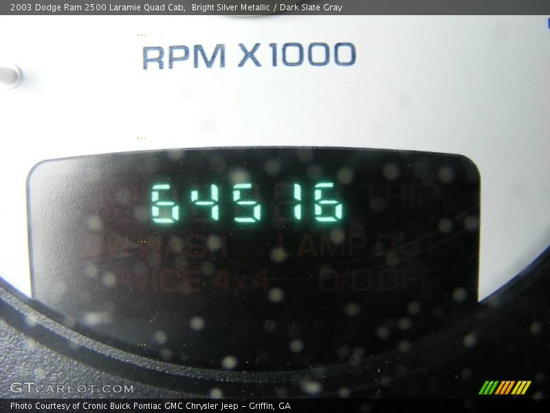 Bright Silver Metallic / Dark Slate Gray 2003 Dodge Ram 2500 Laramie Quad Cab