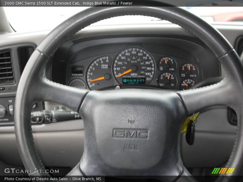 Indigo Blue Metallic / Pewter 2000 GMC Sierra 1500 SLT Extended Cab