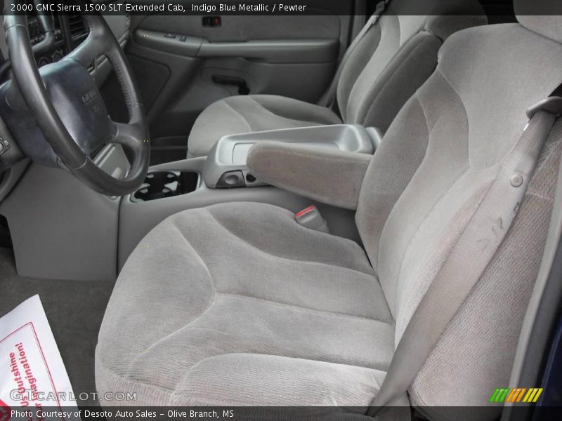 Indigo Blue Metallic / Pewter 2000 GMC Sierra 1500 SLT Extended Cab