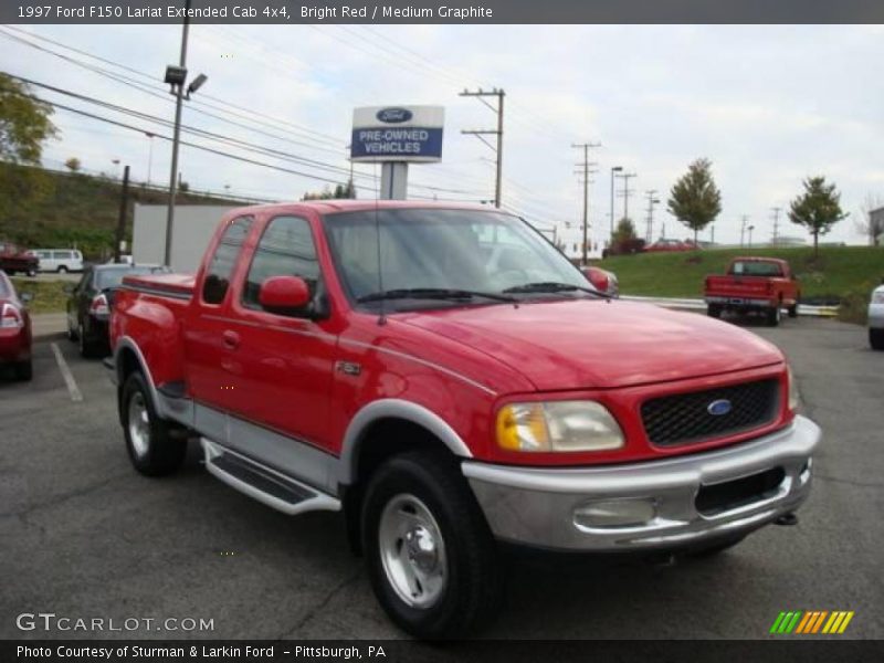 Bright Red / Medium Graphite 1997 Ford F150 Lariat Extended Cab 4x4