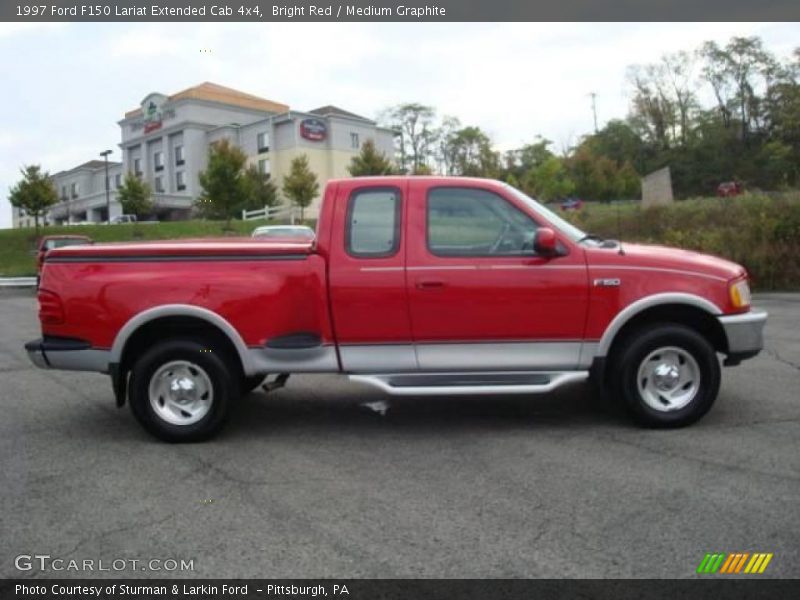 Bright Red / Medium Graphite 1997 Ford F150 Lariat Extended Cab 4x4