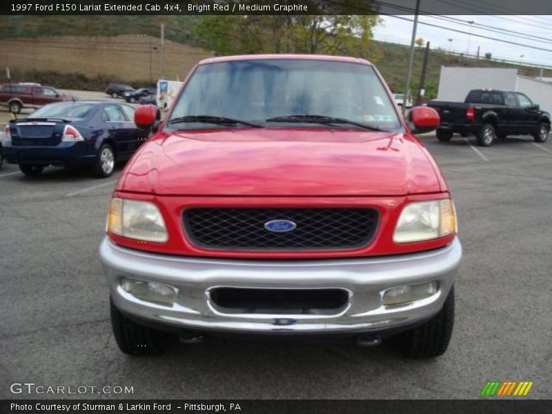 Bright Red / Medium Graphite 1997 Ford F150 Lariat Extended Cab 4x4