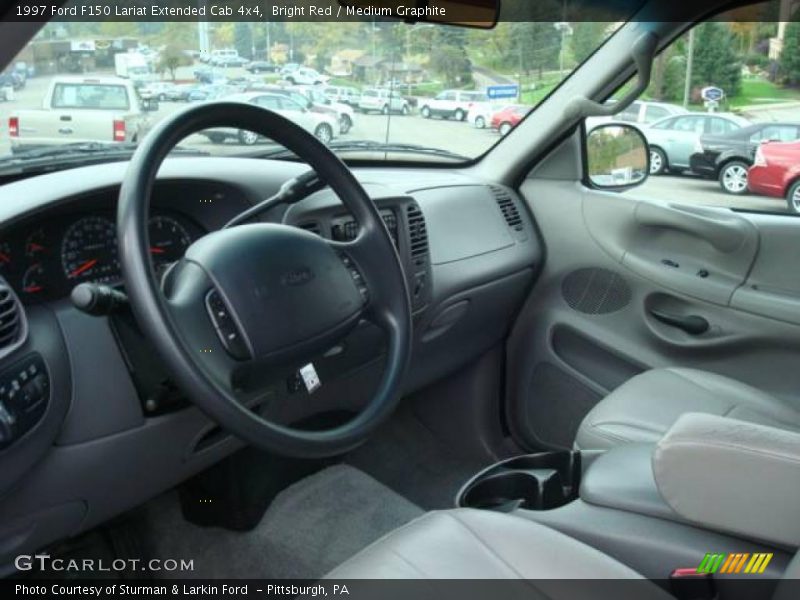 Bright Red / Medium Graphite 1997 Ford F150 Lariat Extended Cab 4x4