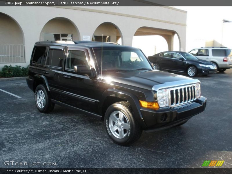 Black Clearcoat / Medium Slate Gray 2007 Jeep Commander Sport