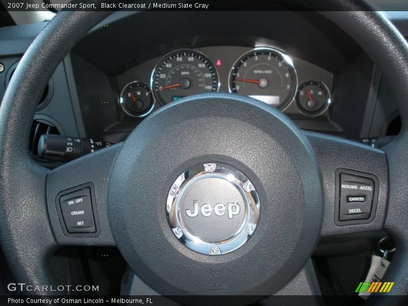 Black Clearcoat / Medium Slate Gray 2007 Jeep Commander Sport