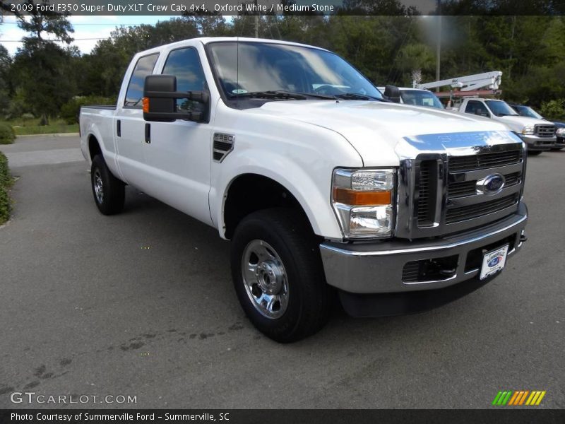 Oxford White / Medium Stone 2009 Ford F350 Super Duty XLT Crew Cab 4x4