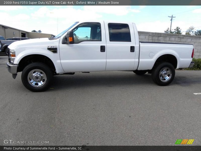 Oxford White / Medium Stone 2009 Ford F350 Super Duty XLT Crew Cab 4x4