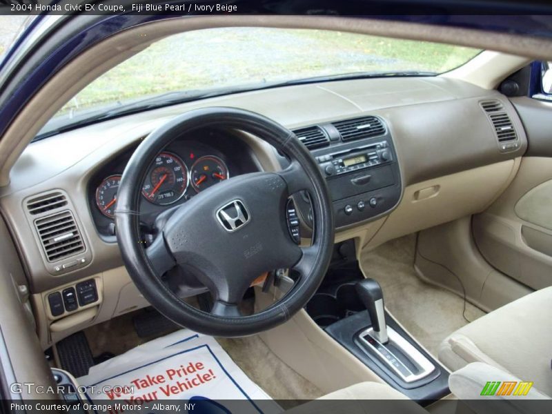 Fiji Blue Pearl / Ivory Beige 2004 Honda Civic EX Coupe