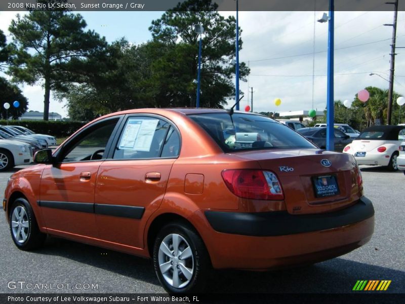 Sunset Orange / Gray 2008 Kia Rio LX Sedan